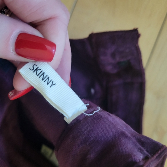 Rag & Bone Purple Velvet Skinny Pants Size 25 - Picture 5 of 7